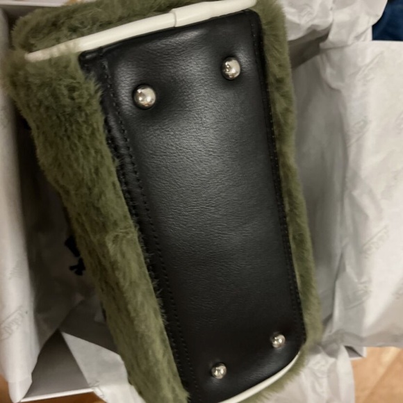 NWT Von Dutch Sage Green mini Furry Bowling Bag - Picture 7 of 10